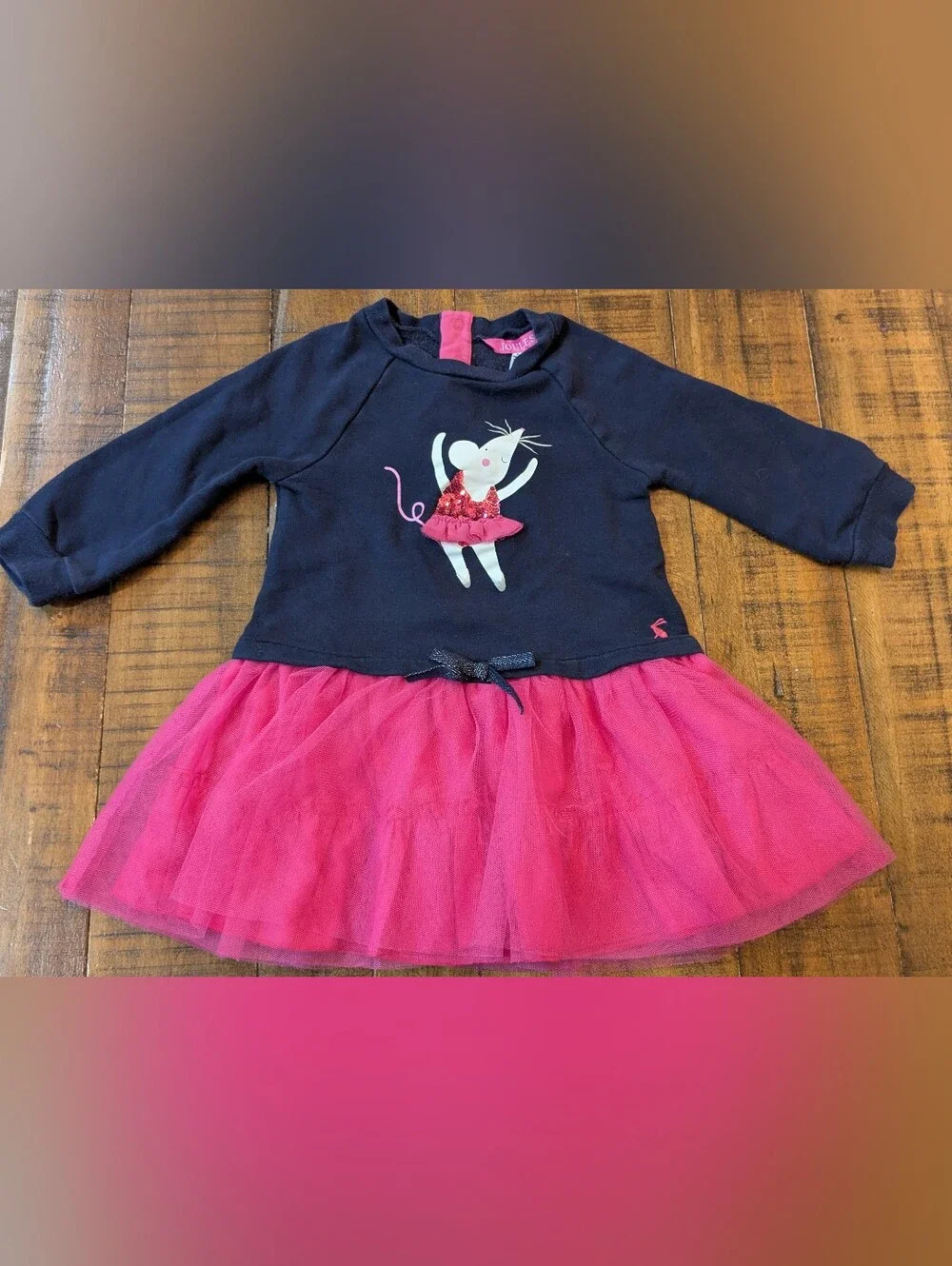 Joules Navy & Pink Ballerina Tulle Dress 2T